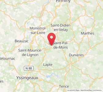 Map of Sainte-Sigolène, Auvergne-Rhône-Alpes