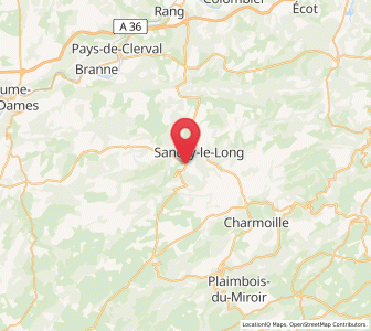 Map of Sancey-le-Grand, Bourgogne-Franche-Comté