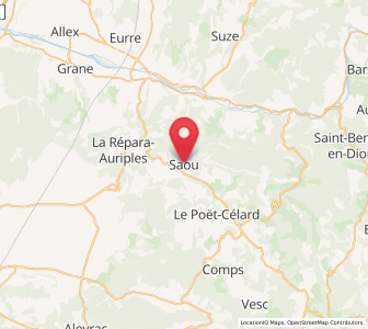Map of Saou, Auvergne-Rhône-Alpes