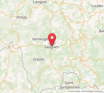 Map of Saugues, Auvergne-Rhône-Alpes