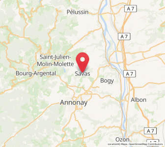 Map of Savas, Auvergne-Rhône-Alpes