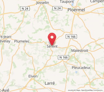 Map of Sérent, Brittany