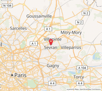 Map of Sevran, Île-de-France