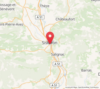 Map of Sisteron, Provence-Alpes-Côte d'Azur
