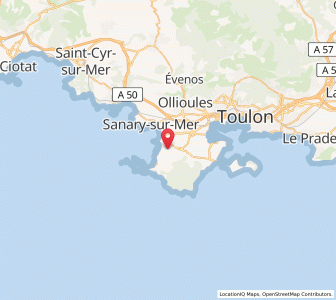 Map of Six-Fours-les-Plages, Provence-Alpes-Côte d'Azur