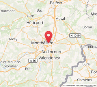 Map of Sochaux, Bourgogne-Franche-Comté