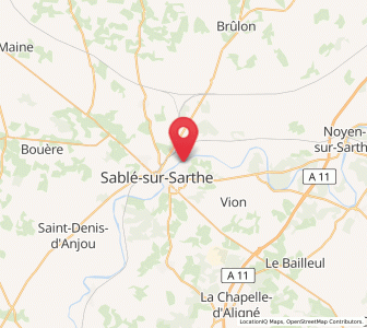 Map of Solesmes, Pays de la Loire