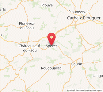 Map of Spézet, Brittany