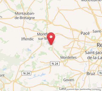 Map of Talensac, Brittany