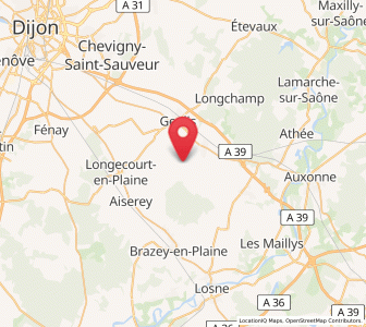 Map of Tart-le-Bas, Bourgogne-Franche-Comté