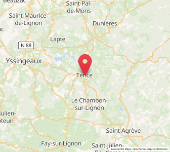 Map of Tence, Auvergne-Rhône-Alpes