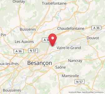 Map of Thise, Bourgogne-Franche-Comté