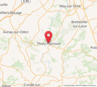 Map of Thury-Harcourt, Normandy