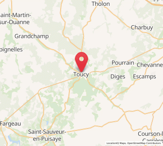 Map of Toucy, Bourgogne-Franche-Comté
