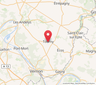 Map of Tourny, Normandy