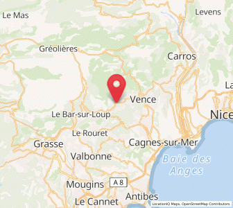 Map of Tourrettes-sur-Loup, Provence-Alpes-Côte d'Azur