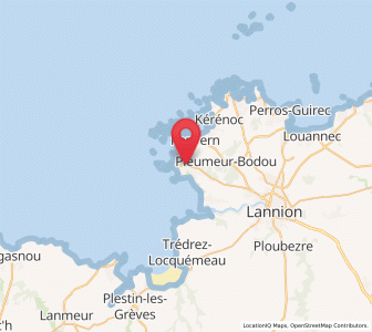 Map of Trébeurden, Brittany