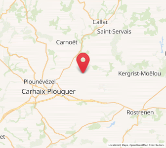 Map of Trébrivan, Brittany