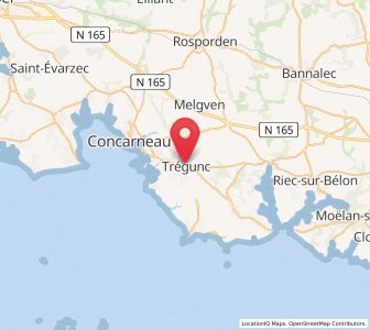 Map of Trégunc, Brittany