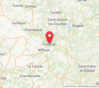 Map of Treignac, Nouvelle-Aquitaine