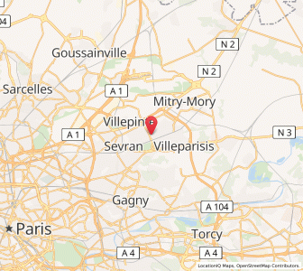 Map of Tremblay-en-France, Île-de-France