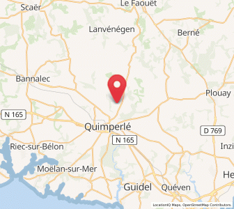 Map of Tréméven, Brittany