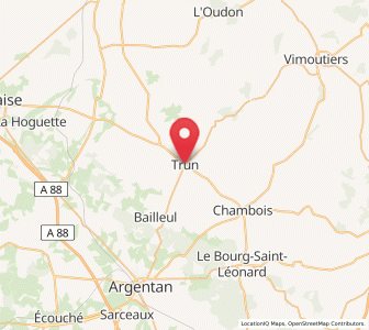 Map of Trun, Normandy