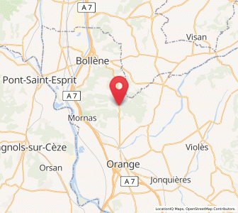 Map of Uchaux, Provence-Alpes-Côte d'Azur