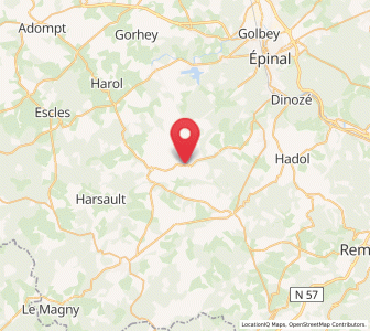 Map of Uzemain, Grand Est