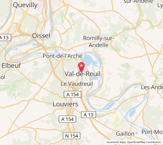 Map of Val-de-Reuil, Normandy