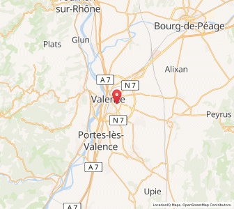 Map of Valence, Auvergne-Rhône-Alpes