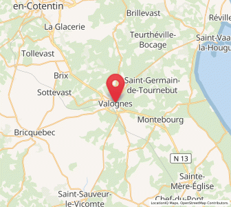 Map of Valognes, Normandy