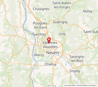 Map of Varennes-Vauzelles, Bourgogne-Franche-Comté