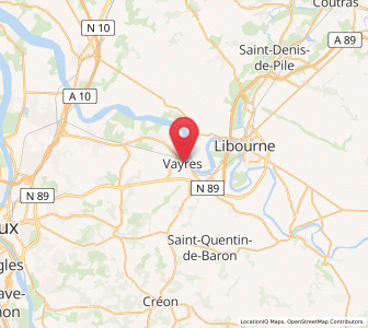 Map of Vayres, Nouvelle-Aquitaine