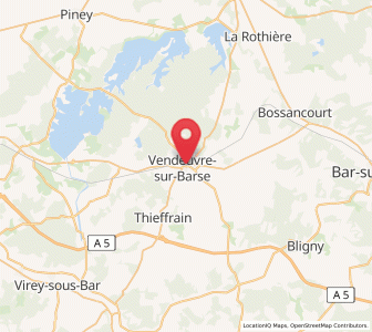 Map of Vendeuvre-sur-Barse, Grand Est