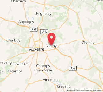 Map of Venoy, Bourgogne-Franche-Comté