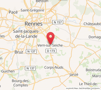 Map of Vern-sur-Seiche, Brittany