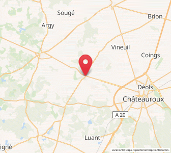 Map of Villedieu-sur-Indre, Centre