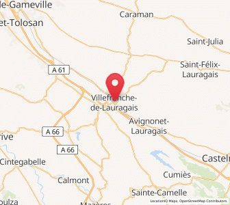 Map of Villefranche-de-Lauragais, Occitanie