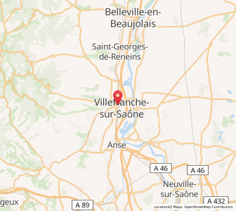 Map of Villefranche-sur-Saône, Auvergne-Rhône-Alpes