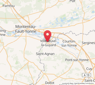 Map of Villeneuve-la-Guyard, Bourgogne-Franche-Comté