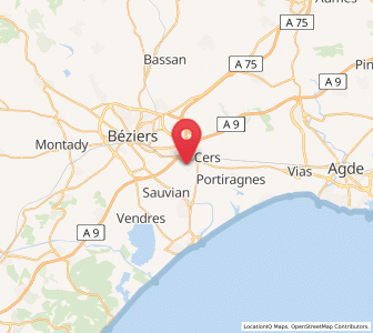 Map of Villeneuve-lès-Béziers, Occitanie
