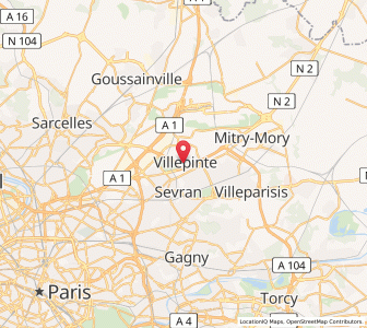 Map of Villepinte, Île-de-France