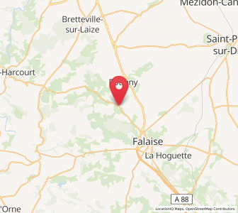 Map of Villers-Canivet, Normandy