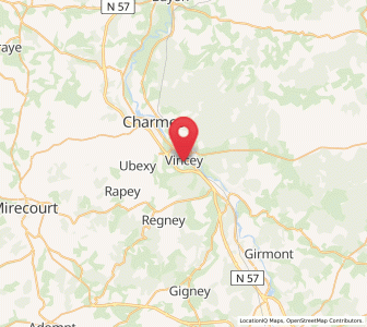Map of Vincey, Grand Est