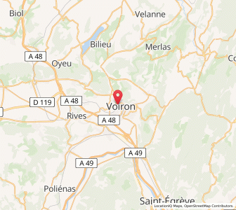 Map of Voiron, Auvergne-Rhône-Alpes