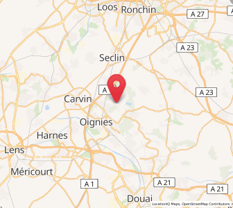 Map of Wahagnies, Hauts-de-France