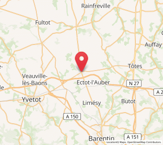 Map of Yerville, Normandy