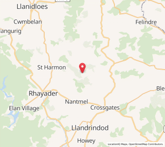 Map of Abbey-Cwmhir, WalesWales