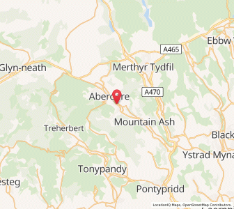 Map of Aberaman, WalesWales